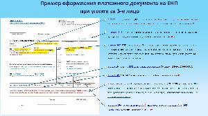 Пример оформления платежного документа на ЕНП при оплате за 3-е лицо